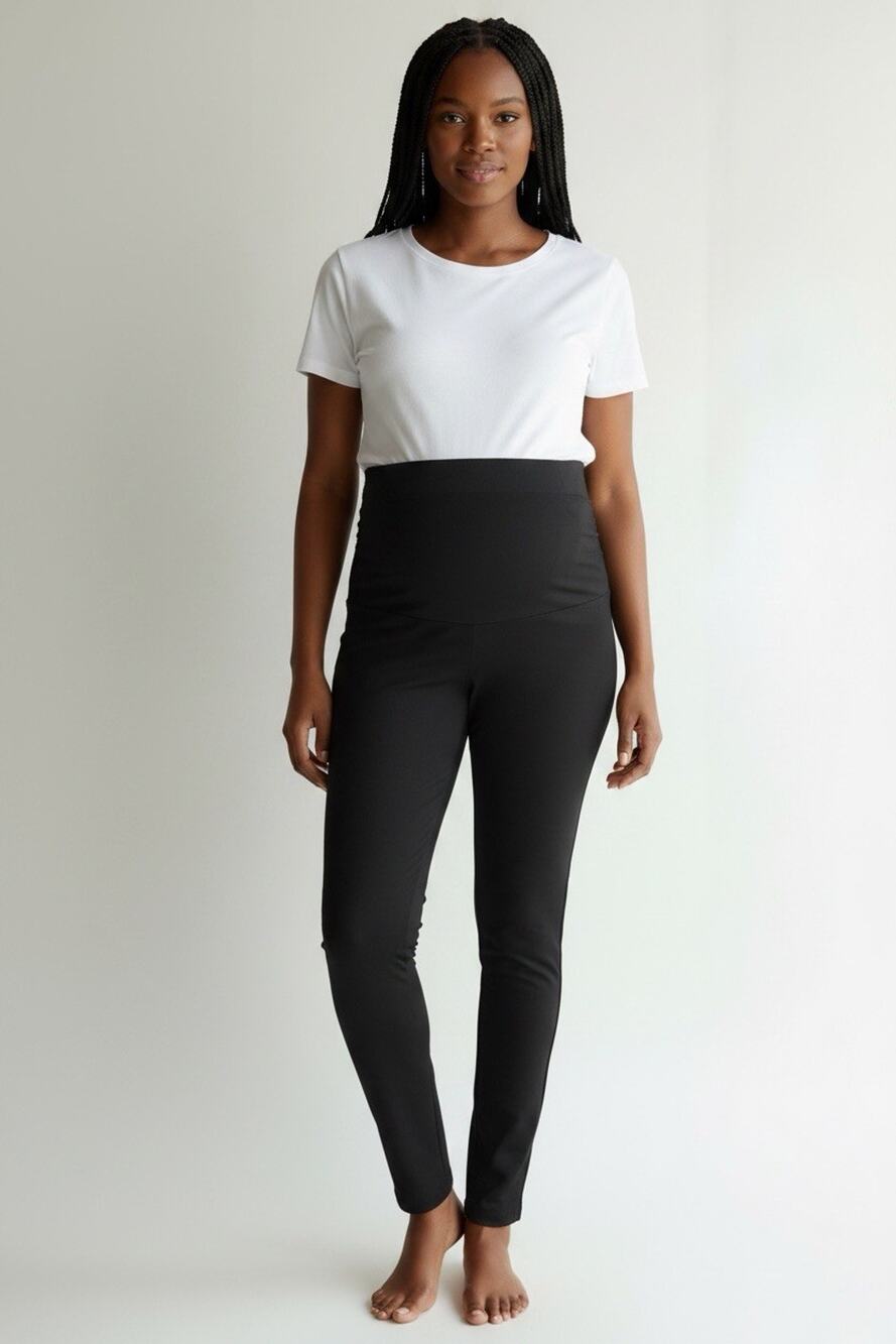 Women’s Ingrid & Isabel Black Over The Belly Ponte Maternity Pants M Retail $30!